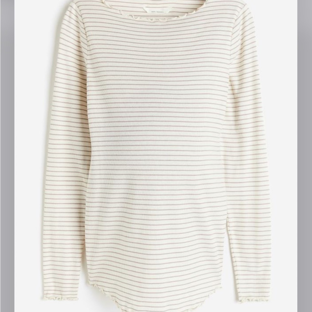 ISO! H&M mama cotton jersey top cream/stripes - Picture 2 of 3